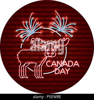 Canada nature animaux orignal néon wild vector illustration Illustration de Vecteur