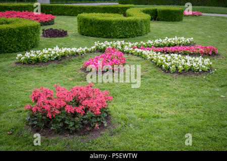 Parterre de fleurs avec divers, couvertures et pré vert au Volksgarten, Vienne (Autriche) Banque D'Images