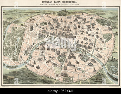 Nouveau Paris monumental : itinéraire pratique de l'étranger dans Paris / gravé par F. Dufour. Anglais : Plan de Paris. . Publié : [Paris] : Garnier Frères, [1878] ( Impie. E. Dufrénoy). N/A 485 Dufour, Nouveau Paris monumental, ca. 1878 Banque D'Images