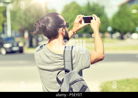 Image hippie sur smartphone Banque D'Images