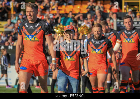 Vendredi 22 juin 2018 , Mend-A-Jungle flexible Stadium, Angleterre ; Betfred Super League, Castleford Tigers v Wigan Warriors;Michael Shenton capitaine ofCastle Banque D'Images