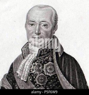 N/A. Deutsch : Haugwitz, Christian Graf Freiherr von Klein-Obisch (1752 - 1832) English : Haugwitz, Christian Graf von, 11.6.1752 - 9.2.1832, homme politique prussien, portrait, gravure sur bois après gravure de P. Taffaert . avant 1832. P. Taffaert 344 Christian Graf von Haugwitz Banque D'Images