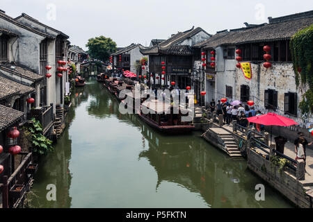 L'architecture traditionnelle et beaux paysages de Tang Shan Jie à Suzhou, Chine le 2 juin, 2018 Banque D'Images