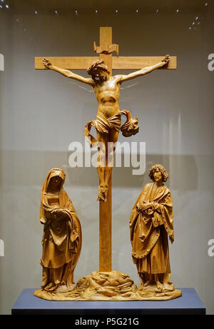 N/A. Anglais : Exposition dans le Hessisches Landesmuseum Darmstadt - Darmstadt, Allemagne. 19 octobre 2016, 05:59:45. Daderot 392 Crucifixion group, Tilman Riemenschneider et atelier, Franconia, ch. 1500, limewood - Hessisches Landesmuseum Darmstadt - Darmstadt, Allemagne - DSC00443 Banque D'Images