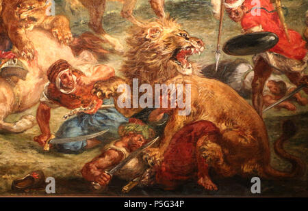 433 Eugène Delacroix, caccia al leone, 1860-61, 04 Banque D'Images