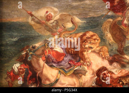 433 Eugène Delacroix, caccia al leone, 1860-61, 02 Banque D'Images