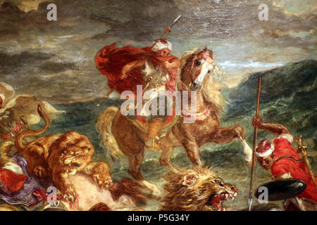 433 Eugène Delacroix, caccia al leone, 1860-61, 03 Banque D'Images
