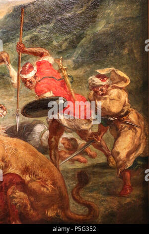433 Eugène Delacroix, caccia al leone, 1860-61, 05 Banque D'Images