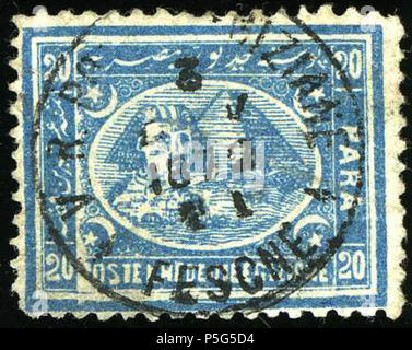 N/A. Anglais : 20 typographed bleu para question 1872 Égypte (également l'année de l'annuler). Emplacement pour être identifiés. Yvert N°16, SG30. 1er janvier 1872 2017-08-05) (scan. Imprimerie du gouvernement 30 20 1872 Fescne YV16 Egypte para Banque D'Images