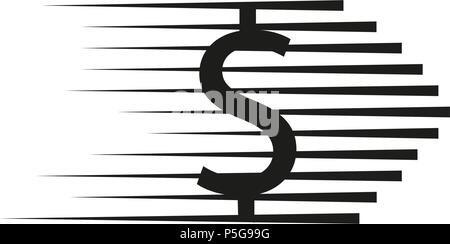 Logo vectoriel pièce rapide combinaison. Symbole de l'argent de la vitesse ou de l'icône. Paiement unique et modèle de conception de logo numérique Illustration de Vecteur