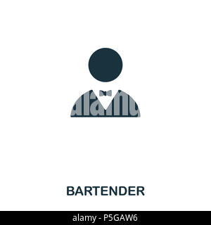 L'icône de barman. L'icône de style de ligne design. L'ASSURANCE-CHÔMAGE. Illustration de l'icône de barman. Les pictogrammes isolé sur blanc. Prêt à utiliser dans la conception de sites web, applications, logiciel, imprimer. Banque D'Images
