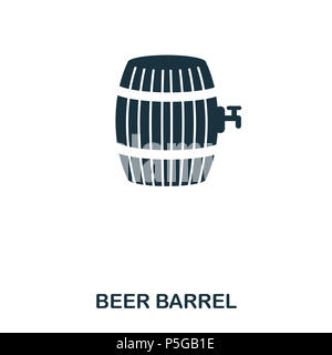 Le baril de bière icône. L'icône de style de ligne design. L'ASSURANCE-CHÔMAGE. Illustration de l'icône de baril de bière. Les pictogrammes isolé sur blanc. Prêt à utiliser dans la conception de sites web, applications, logiciel, imprimer. Banque D'Images