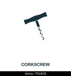 L'icône de tire-bouchon. L'icône de style de ligne design. L'ASSURANCE-CHÔMAGE. Illustration de l'icône de tire-bouchon. Les pictogrammes isolé sur blanc. Prêt à utiliser dans la conception de sites web, applications, logiciel, imprimer. Banque D'Images