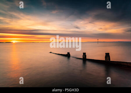 Coucher de Silloth, Cumbria. Banque D'Images