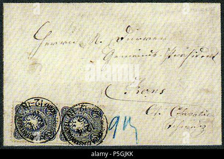 N/A. Anglais : couvrir avec l'Allemand 20 pfennig, paire de Constantinopel à Krens (Suisse). Michel N°V34. Lot 3047 vendu 850 SF en 2000. 12 Avril 1875 2017-10-13) (scan. La poste allemande en Turquie 30 20 1875 paire pfg PA DP Constantinopel Suisse MiV34 Banque D'Images