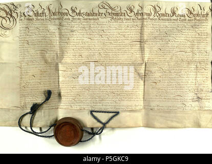 N/A. Deutsch : Braunschweig 1632 : Schwedenkönig Gustave II. Adolf bestätigt die Rechte und Freiheiten der Stadt Braunschweig. 1632. Stadtarchiv Braunschweig Braunschweig 1632 Schwedenkoenig 231 Gustave II. Adolf bestaetigt die Rechte und Freiheiten der Stadt Braunschweig A I 1912 (Stadtarchiv Braunschweig) Banque D'Images