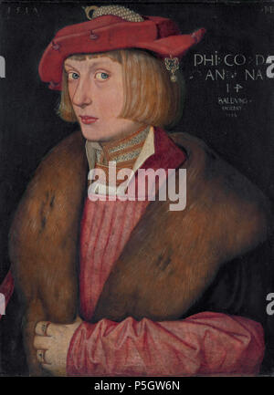 N/A. Anglais : comte palatin Philippe le Guerrier 1517 huile sur panneau 41,5 x 30,8 cm . 1517. Hans Baldung (-1545) Hans Baldung Grien Autres noms, nom de naissance : Hans Grien Description peintre allemand Date de naissance/décès entre 1484 et 1485 Septembre 1545 Lieu de naissance/décès Schwäbisch Gmünd Strasbourg lieu de travail de contrôle d'autorité de Nuremberg : Q164696 VIAF:22150893 ISNI:0000 0001 2123 5974 ULAN:500024290 RCAC:n:NLA50017621 36195434 384 WorldCat comte palatin Philippe le belliqueux, par Hans Baldung Banque D'Images