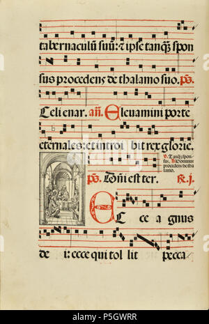 N/A. Anglais : Page de l'Antiphonarium secundum morem Sancte Romane Ecclesie completum continens dominicale, sanctuarium, commune et hymnarium quedam et officia noua ... Par Correctum fratrem Franciscum de Brugis ordinis minorum de obseruantia Italiano : pagina di Antiphonarium secundum morem Sancte Romane Ecclesie completum continens dominicale, sanctuarium, commune et hymnarium quedam et officia noua ... Par Correctum fratrem Franciscum de Brugis ordinis minorum de obseruantia . 1503. Lucantonio Giunti per la Chiesa Cattolica 110 Antiphonarium secundum morem Sancte Romane Ecclesie 4 Banque D'Images