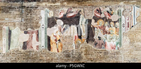 N/D N/A. N/A 347 de l'Église Eremitani (Padoue) - Intérieur - nef gauche - une crucifixion fragment de fresque du 14ème siècle Banque D'Images