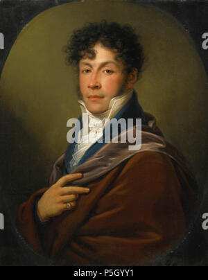 N/A. Anglais : Portrait of a gentleman, demi-longueur, dans une chemise froissé blanc et bleu par Johann Baptist Lampi le jeune, 1809, huile sur toile, 76,2 x 62,2 cm. 1809. Johann Baptist Lampi le jeune 3 'Portrait d'un gentilhomme, demi-longueur, dans une chemise froissé blanc et bleu' par Johann Baptist Lampi Banque D'Images