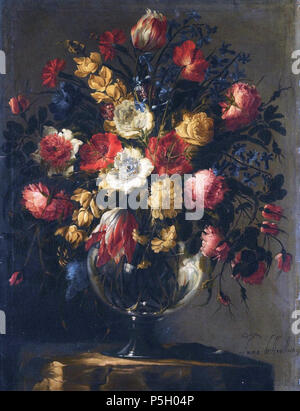 N/A. Anglais : un large éventail de fleurs dans un vase en verre sur un socle en pierre par Juan de Arellano, huile sur toile, 82,5 par 62,8 cm . Juan de Arellano (1614-1676) Noms alternatifs Juan Antonio de Arellano Description peintre espagnol Date de naissance/décès 3 Août 1614 12 octobre 1676 Lieu de naissance/décès Antequera Madrid Madrid lieu de travail contrôle d'autorité : Q332045 VIAF:50124528 ISNI:0000 0000 6636 8554 ULAN:500005830 RCAC:nr90002886:WGA ARELLANO, Juan de WorldCat 4 "La vie avec un large éventail de fleurs dans un vase en verre sur un socle en pierre' par Juan de Arellano Banque D'Images