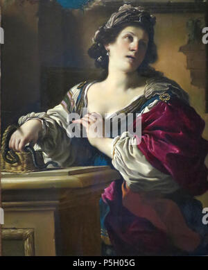 N/A. Anglais : le suicide de Cléopâtre par Giovanni Francesco Barbieri, appelé le Guerchin, ch. 1621, huile sur toile, Norton Simon Museum . circa 1621. Giovanni Francesco Barbieri Guercino 4, appelé "suicide de Cléopâtre' par le Guerchin, Norton Simon Museum Banque D'Images