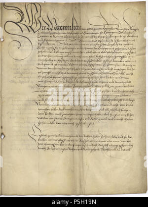 N/A. Slovenšina : Cesar Maksimilijan I. izdaja kriminalni sodni Ljubljano za rouge. 20 août 1514. Cesar Maksimilijan I. 11 075 03 20 1514 kolovoz Banque D'Images