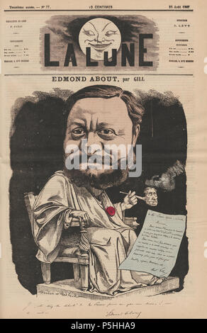 N/A. Caricature d'Edmond sur le couvert de la Lune 25 août 1867 à la main, gravure 12'w x 18'h . 25 août 1867. André Gill (1840-1885) Noms alternatifs Louis-Alexandre Gosset de Guines Description écrivain, dessinateur, caricaturiste et auteur-compositeur Date de naissance/décès 17 Octobre 1840 1 mai 1885 Lieu de naissance/décès Paris Charenton-le-Pont contrôle d'autorité : Q518827 : VIAF 59204500 ISNI : 0000 0001 2101 6763 ULAN : 500017105 RCAC : n85303063 Open Library : OL2418963UNE Gill-Edmond sur WorldCat 53 Banque D'Images