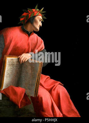 Anglais : Portrait allégorique de Dante' Deutsch : Allegorisches Dantès Portrait fin du 16e siècle. N/A 1 'Portrait allégorique d'Agnolo Bronzino' par Dante Banque D'Images