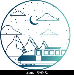 Le train électrique avec vector illustration design paysage snowly Illustration de Vecteur