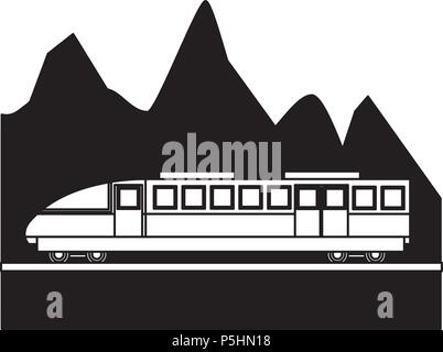 Le train électrique avec vector illustration design paysage snowly Illustration de Vecteur