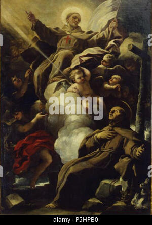 N/A. L'apparition de Jean de Capistrano à Pierre d'Alcantara . 1692. Luca Giordano (1634-1705) Noms alternatifs Lucas Jordán, Luca Jordanus, Luca fa Presto Description peintre italien, dessinateur, aquafortiste et graveur Date de naissance/décès 1632 12 janvier 1705 Lieu de naissance/décès Naples Naples Naples lieu de travail (1651-1678), Rome (1654), Florence (1679-1682), Venise (1667), Bergame (1685), Madrid (ca. 1692-1702), Naples (1702-1705) le contrôle d'autorité : Q332494 VIAF:233370534 ISNI:0000 0003 6778 6987 ULAN:500115457 RCAC:n85240521 ALN:35670230 20 WorldCat Luca Giordano - Le Banque D'Images