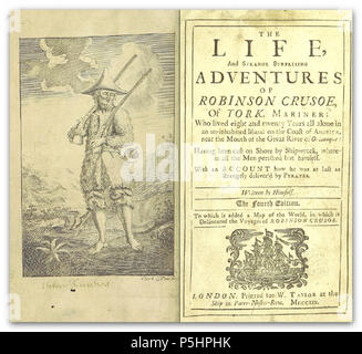 N/A. Anglais : Page 9 de la vie étrange et surprenant les aventures de Robinson Crusoé, etc. 1719. DEFOE, Daniel Scan avec la permission de la British Library 21 Defoe (1719) Robinson Crusoé Banque D'Images