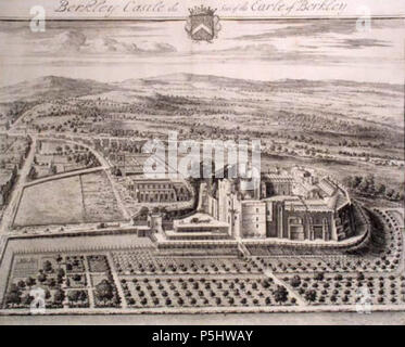 N/A. Anglais : gravure de château de Berkeley, siège du Comte de Berkeley par Jan Kip, 1712. 1712. Johannes Kip (c.1652-1722) 191 Berkley Castle par Jan Kip 1712 Banque D'Images