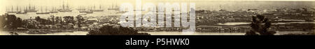 N/A. Anglais : YOKOHAMA. … À la fin de la troisième année de l'ouverture du port la communauté étrangère numérotés de 126 ; à partir de ce moment, cependant, il s'est multiplié considérablement. Le 26 novembre 1866, Yokohama, qui avait progressé depuis sa création en 1859 avec une salubrité et la rapidité de ses bienfaiteurs les plus optimistes n'auraient pu être prévues, a été visité par un incendie catastrophique, qui a balayé une grande partie de la ville natale, et environ un tiers des étrangers, détruisant un bien assuré pour la somme de deux millions et demi de dollars, en plus d'un grand nombre de choses qu'w Banque D'Images