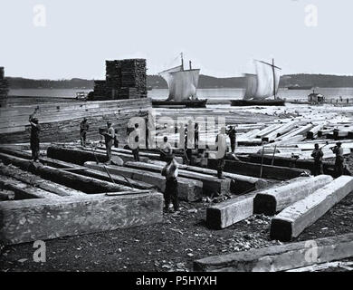 N/A. Anglais : photographie, l'aboutage bois carré, Québec, QC, 1872 William Notman (1826-1891), les sels d'argent sur verre - collodion humide 20 x 25 cm English : Photographie, aboutement de bois équarri, Québec, QC, 1872 William Notman (1826-1891), la plaque de verre au collodion humide, 20 x 25 cm . 1872. William Notman (1826-1891) Noms alternatifs William McFarlane Notman, photographe et homme d'affaires canadien Description Date de naissance/décès 8 Mars 1826 25 novembre 1891 Lieu de naissance/décès Paisley, Écosse Montréal, Québec, Canada lieu de travail Montréal, Québec, Canad Banque D'Images