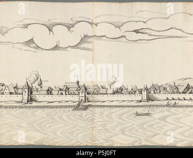 N/A. Deutsch : Abriß der Stadt Regensburg und westlich östlich der steinernen Brücke. S : Bezeichnungen Leonhard, Z H Creuz (Heilig Kreuz Kloster), Ballhaus ( ) . 1630. Inconnu 55 Abriss der Stadt Regensburg 1630-3-6 Banque D'Images