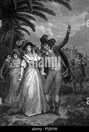 N/A. Petruchio Katherina forces pour appeler le soleil la lune dans La Mégère Apprivoisée . Julius Caesar Ibbetson ; graveur Isaac Taylor. 57 Acte IV, scène 5 (Ibbetson) Banque D'Images