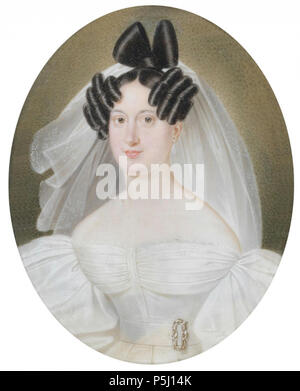 N/A. Deutsch : Bildnis einer Braut mit Biedermeierfrisur . 1835. Adalbert Suchy Suchy Adalbert 58 1783-1849 - Bildnis einer Braut mit Biedermeierfrisur 1835 Banque D'Images