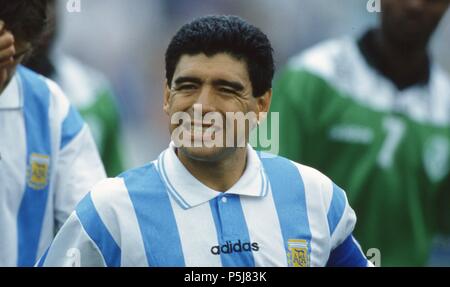 Firo Football, Coupe du Monde 1994 25.06.1994 Argentine - Nigeria 2 : 1 Diego Maradona, portrait, après ce jeu il a été reconnu coupable de dopage. Dans le monde d'utilisation | Banque D'Images