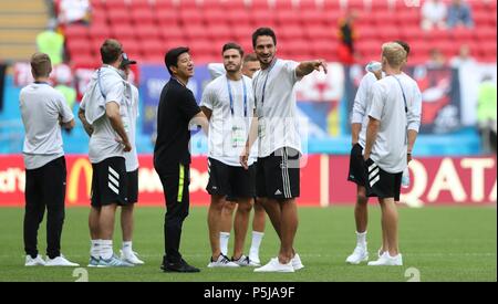 Kazan, Russie. 27 Juin, 2018. firo : 27.06.2018, Kazan, football, soccer, l'équipe nationale, la Coupe du Monde 2018 en Russie, la Russie, la Coupe du Monde 2018 en Russie, la Russie, la Coupe du Monde 2018, la Russie La Russie, M43, de Corée du Sud - Allemagne, Mats HUMMELS avant le jeu | Conditions de crédit dans le monde entier : dpa/Alamy Live News Banque D'Images