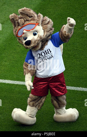 Kazan, Russie. 27 Juin, 2018. Le soccer, FIFA Coupe du Monde, Groupe F préliminaire, l'Allemagne contre la Corée du Sud, à l'Kazan-Arena. La mascotte Zabiwaka. Credit : Ina Fassbender/dpa/Alamy Live News Banque D'Images