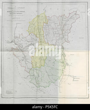 46 UN COMPTE Statistiques du Bengale - Volume 15 Map Banque D'Images