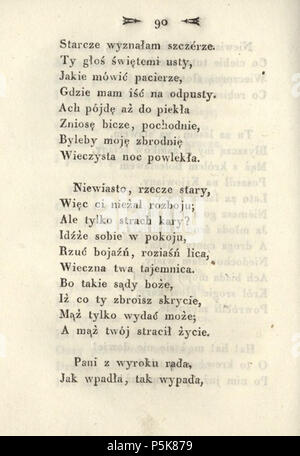 N/A. Anglais : Poèmes de Adam Mickiewicz. C. 1. - Vilnius ; imprimé par Józef Zawadzki, 1822 ; Adam Mickiewicz (1798-1855) Polski : Poezye Adama Mickiewicza. T. 1. - Wilno ; drukiem Józefa Zawadzkiego, 1822 ; Adam Mickiewicz (1798-1855) . 1822. Adam Mickiewicz (1798-1855) Nom de naissance Autres noms : Bernard Adam Mickiewicz Belarusian-Lithuanian Description Professeur, poète, journaliste d'opinion, dramaturge, essayiste et traducteur Date de naissance/décès 24 Décembre 1798 26 novembre 1855 Lieu de naissance/mort Zavosse Istanbul 1818 1855 période de travail de contrôle d'autorité : Q79822:64009368 VIAF J Banque D'Images