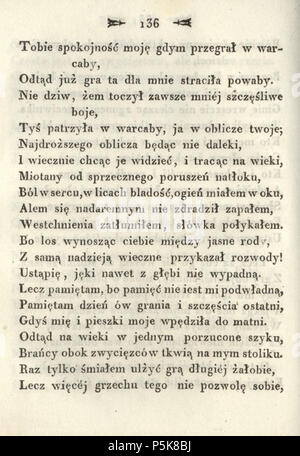 N/A. Anglais : Poèmes de Adam Mickiewicz. C. 1. - Vilnius ; imprimé par Józef Zawadzki, 1822 ; Adam Mickiewicz (1798-1855) Polski : Poezye Adama Mickiewicza. T. 1. - Wilno ; drukiem Józefa Zawadzkiego, 1822 ; Adam Mickiewicz (1798-1855) . 1822. Adam Mickiewicz (1798-1855) Nom de naissance Autres noms : Bernard Adam Mickiewicz Belarusian-Lithuanian Description Professeur, poète, journaliste d'opinion, dramaturge, essayiste et traducteur Date de naissance/décès 24 Décembre 1798 26 novembre 1855 Lieu de naissance/mort Zavosse Istanbul 1818 1855 période de travail de contrôle d'autorité : Q79822:64009368 VIAF J Banque D'Images