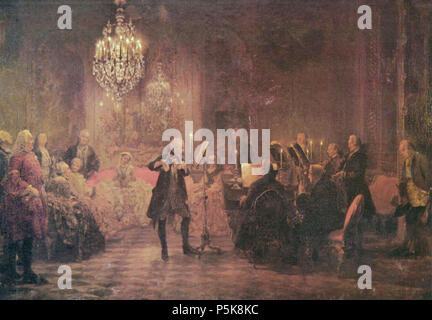 Allemand : Flötenkonzert Friedrichs des großen à Sanssouci. Seite über die Musiker, die Menzel dans seinem Gemälde dargestellt hat ; mit Musikbeispielen . 1850-1852. N/A 61 Adolf Friedrich Erdmann von Menzel 023 Banque D'Images