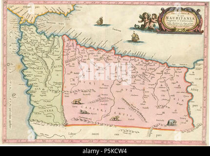 N/A. Latina : Tab. I. Africae, dans qua la Mauritanie Tingitana et Caesariensis:medius meridianus ad hunc 16, reliqui inclinati sunt pro ratione parellelorum 29 et 34 ad circulum maximum. Anglais : Ptolemy's première carte de l'Afrique, avec la Maurétanie Tingitana et Caesariensis, couvrant l'ouest de l'Algérie et le Maroc d'aujourd'hui. 1578. Gerardus Mercator (1512-1594) Noms alternatifs Gerardo Mercatore ; Gerard De Kremer, Gerard de Cremere ; Gerhard Mercator ; Gérard Mercator géographe, mathématicien Description et cartographe Date de naissance/décès 5 mars 1512 / 5 mars 1512 2 décembre 1594 Emplacement de birt Banque D'Images