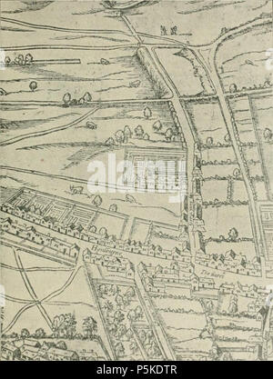 N/A. Français : Partie d'un plan de Londres par Ralph Agas dessiné en 1591 montrant Gray's Inn . 1591. Ralph Agas (ch. 1540-1621) 68 Agas Gray's Inn Banque D'Images