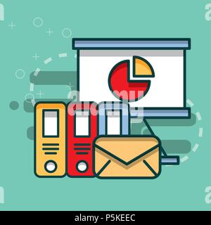 Conseil d'affaires Bureau de poste de liants et graphique Illustration de Vecteur