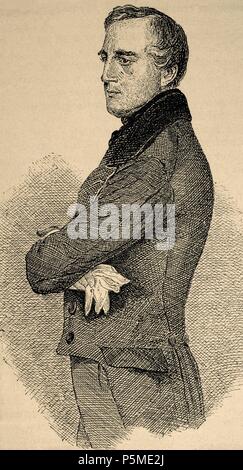 Karl Ludwig von Bruck (1798-1860). Politique autrichien. Gravure de l'histoire universelle, 1885. Banque D'Images
